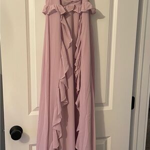 Elegant Ruffled Pink Maxi Dress